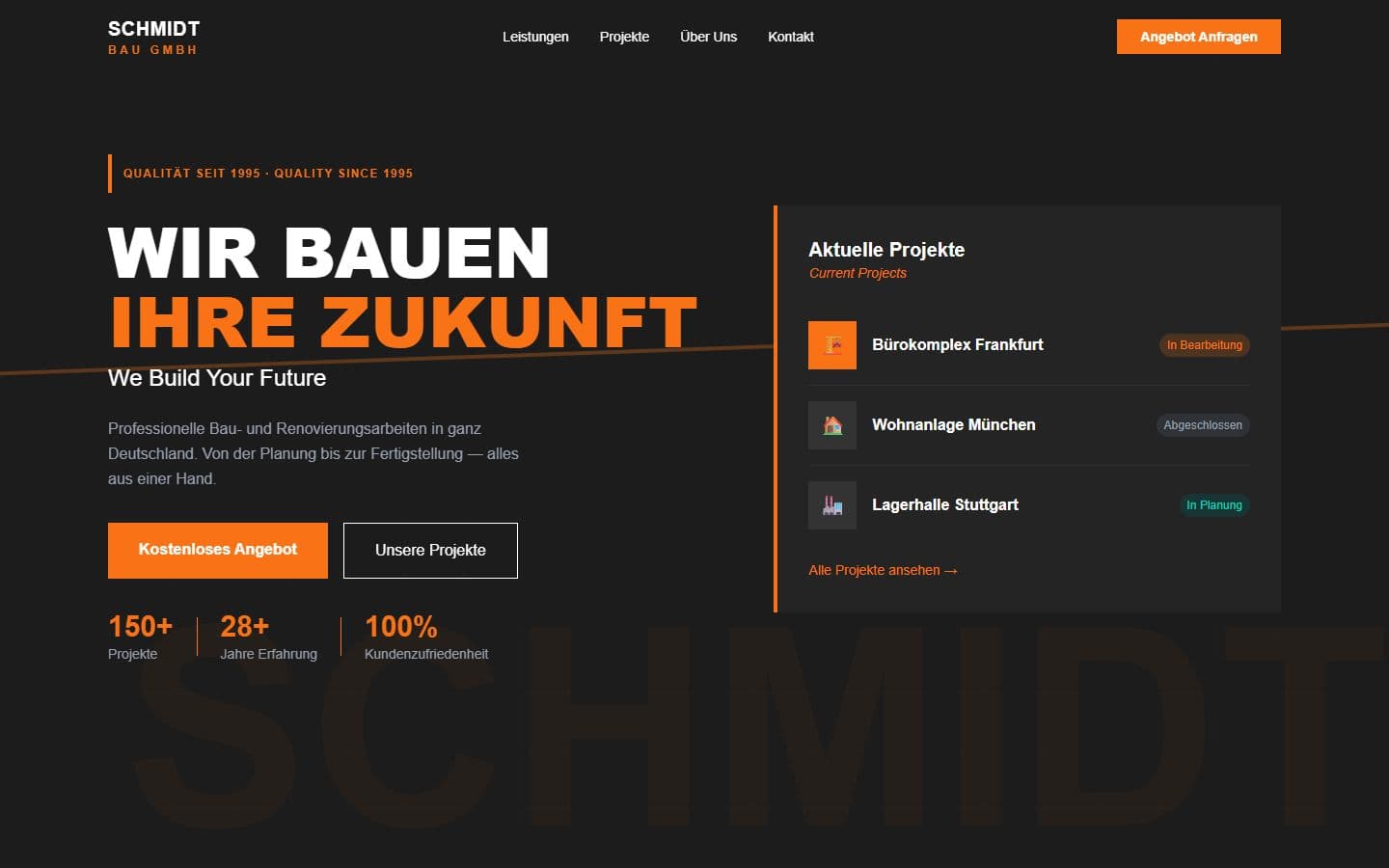 Schmidt Bau GmbH website preview