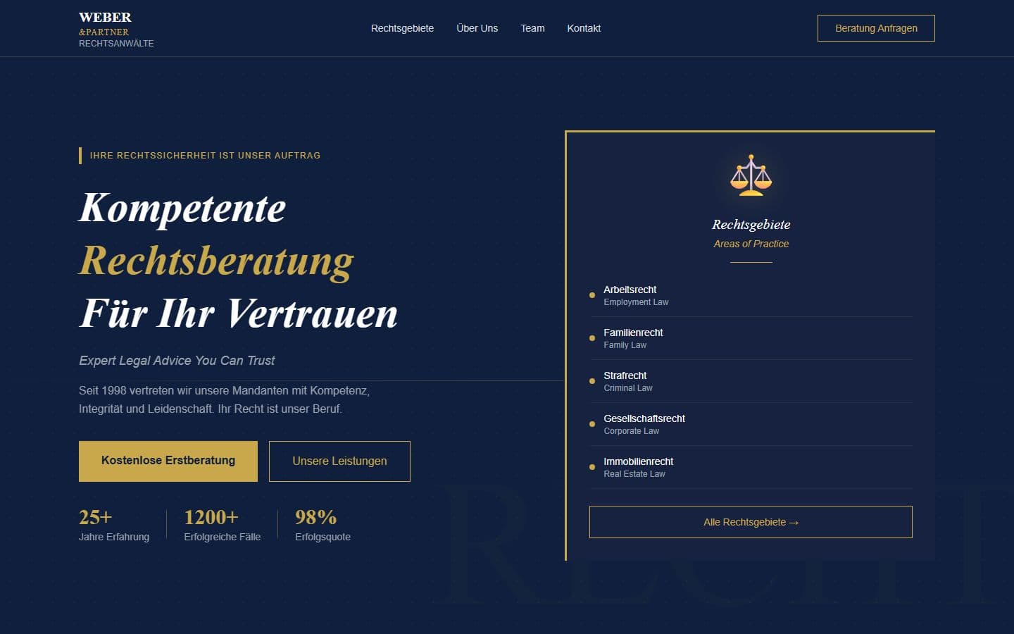 Weber & Partner website preview