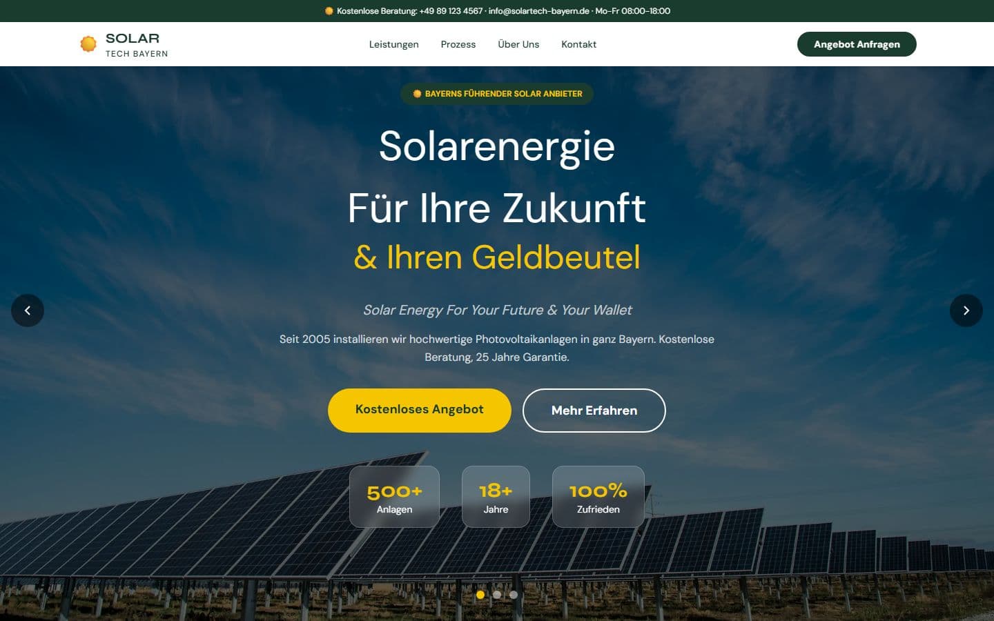 SolarTech Bayern website preview